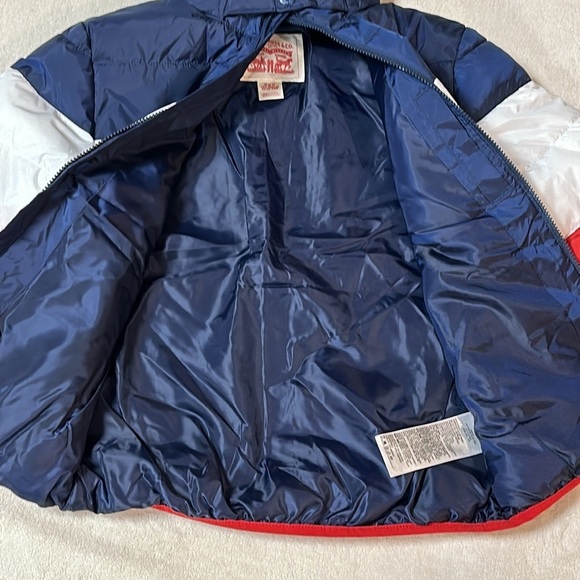 Levi's hooded puffer coat boys M 10-12 yrs. NWT, Red, White & Blue, Warm - Picture 7 of 9